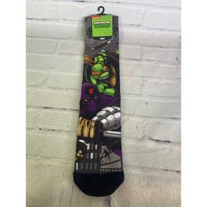 Teenage Mutant Ninja Dark Turtles TMNT Sublimated Mens Crew Socks 1 Pair NEW